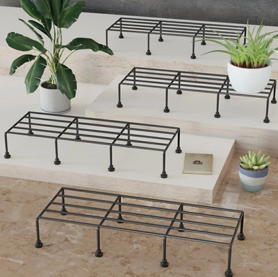 Tarnish Anti Rust Metal Plant Pot Stand for Balcony| Decorative Planter stands Plant Container Set(Pack of 4, Metal)