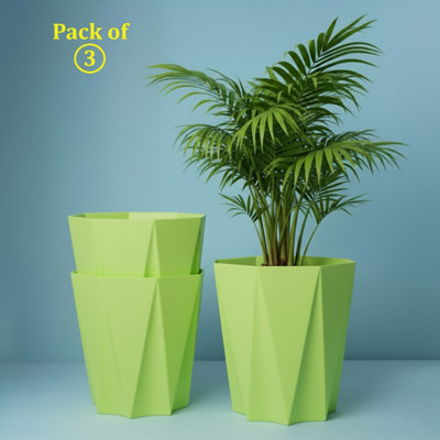 DECORHUB 3 pcs Heavy Duty 10 inch size big flower pots plant pots gamle home Plant Container Set(Pack of 3, Plastic)