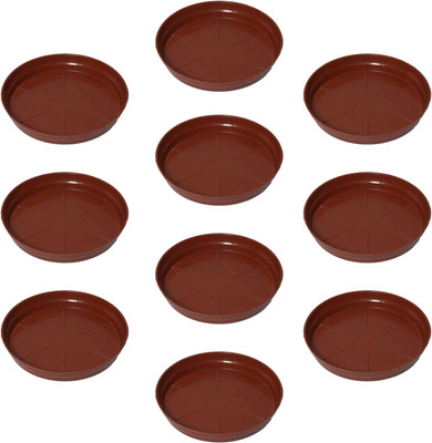 VirajSanchi BOTTOM TRAY 5 INCH Plant Container Set(Pack of 10, Plastic)