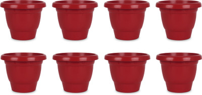 JOREN Unbreakable Plant Container Set of 8, Red Plant Container Set(Pack of 8, Plastic)