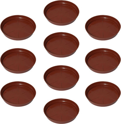 Virajsanchi Enterprises Bottom Tray 6 inch Pack of 10 Plant Container Set(Pack of 10, Plastic)