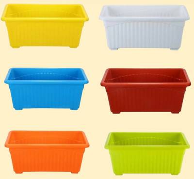 TFH Premium 14" Length Rectangular Shape Gamla Pot Planter Vases Set Plant Container Set