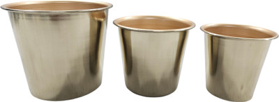 INDIAN DECORMART Plant Container Set(Pack of 3, Metal)