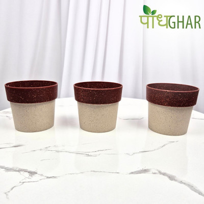 podhghar Arty Eco Pot Pack Of 3 Plant Container Set(Pack of 3, Plastic)