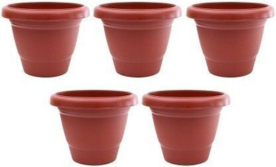 Besttrader Gardening Flower Pots - 10Inch Round Plant Container Set(Pack of 5, Plastic)
