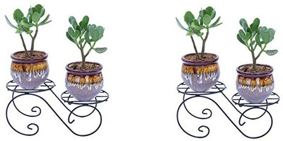 MEENA ENTERPRISES 2 Pot Stand 2 Plant Container Set(Pack of 2, Metal)