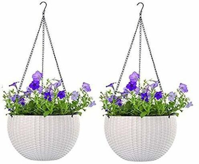 Besttrader Plant Container Set(Pack of 2, Plastic, Metal)