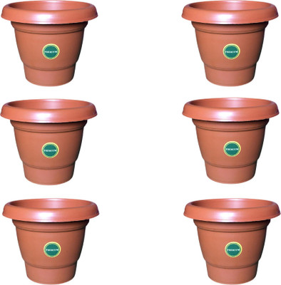 Besttrader Premium Flower Pots 5 inch, Nursery Pots, Planter Pots Plant Container Set(Pack of 6, Plastic)