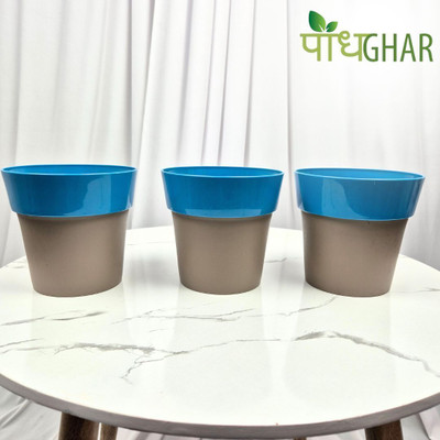 podhghar Arty Pot Pack Of 3 Plant Container Set(Pack of 3, Plastic)