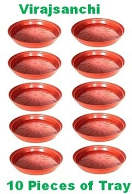 VirajSanchi Bottom Tray 10 Pieces Plant Container Set(Plastic)