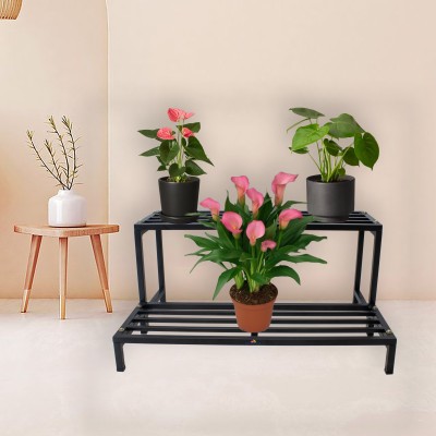 D&V ENGINEERING Premium 2 Tier Planter Stand │ Flower Pot Stand │plant stand for Home garden Plant Container Set(Metal)