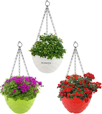 Besttrader Virajsanchi Hanging Pot Pack of 3 Plant Container Set(Pack of 3, Plastic)