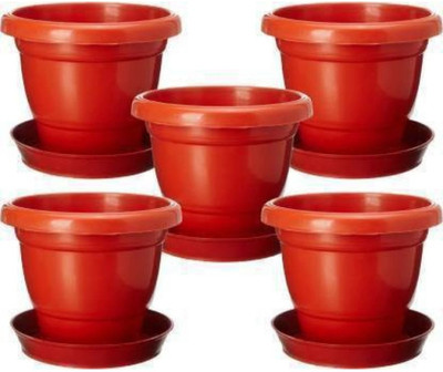 VirajSanchi HOUSEWARE 5pots.10inch Plant Container Set(Pack of 5, Plastic)