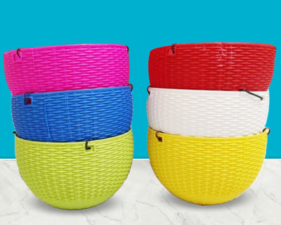 VirajSanchi Plant Container Set(Pack of 6, Plastic)
