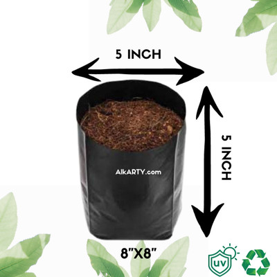 Alkarty NURSERY POLYBAG/GROWBAG 5X5 INCHES UV PROTECTED Plant Container Set(Pack of 130, Plastic)