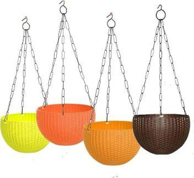 Besttrader Virajsanchi Hanging Pot Pack of 4 Plant Container Set(Pack of 4, Plastic)