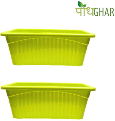 podhghar Podhghar Jupiter Pot Plant Container Set(Pack of 2, Plastic)