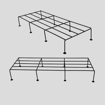 Leader International Leader Set Of 2 Rectangular Mild Steel Plant Pot Stand Plant Container Set(Pack of 2, Metal)