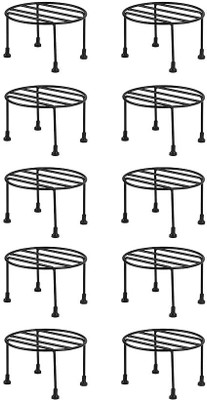 WOZTI For Plants, Plant Stand For Indoor Plants, Pack of 10 Black Plant Container Set(Pack of 10, Metal)