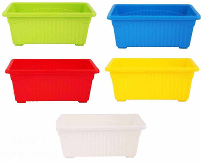 LA'MONARCA flower Pots for Home Plant Container Set (Pack of 5) Plant Container Set(Pack of 5, Plastic)
