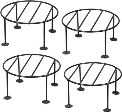 Greenele Rust free Metal Indoor/Outdoor Plant Stand|Gamla Stand for Garden Balcony Plant Container Set(Pack of 4, Metal)