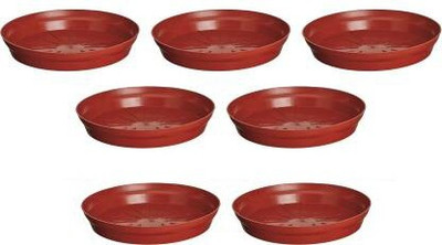 VirajSanchi 8 Inches Wide Premium Quality Saucer Base Tray for Pots (Pack Of 7) Plant Container Set(Pack of 7, Plastic)