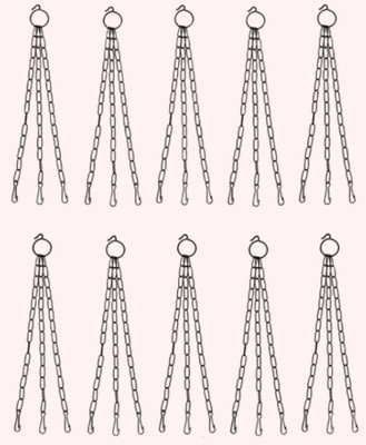 Funtastik (Pack of 10) Black Iron Chains for hanging pots flower pots Planters Plant Container Set(Pack of 10, Plastic)