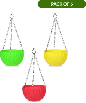 Besttrader Virajsanchi Hanging Pot Pack of 3 Plant Container Set(Pack of 3, Plastic)