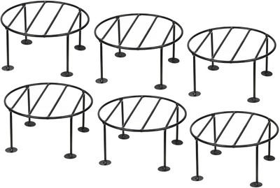 Easyroot Metal Rustproof Iron Garden Container Round Supports Rack for Planter- 6 Pack. Plant Container Set(Pack of 6, Metal)