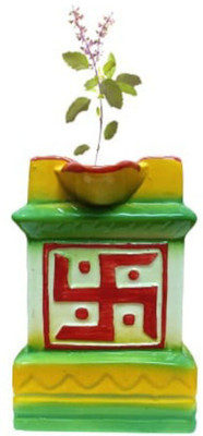 Nayi Umang Multi color Tulsi pots Plant Container Set(Ceramic)