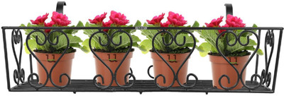 United Crafts Aster Railing Heavy & High Quality Metal , With Heavy Handle Plant Container Set(Metal)