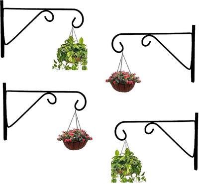 JH CRAFTY Signal Bicycle Pot Stand | Flower Pot & Stand | Flower pots for Garden (White) Plant Container Set(Pack of 4, Metal)