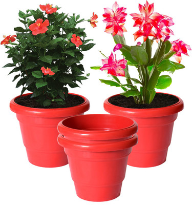 KUBER INDUSTRIES Plant Container Set(Pack of 4, Plastic)