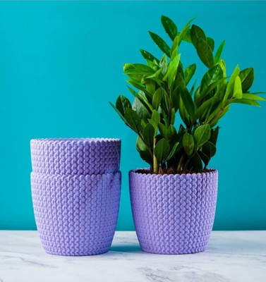 Decorzone 3 Premium Decorative Plastic flower plant pots gamla for home indoor & outdoor Plant Container Set(Pack of 3, Plastic)