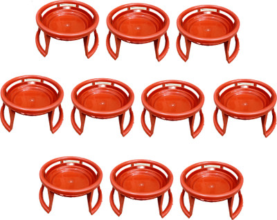 Mohit Plastic Ultra Durable rust free Pot Stand | Holds Upto 50 kg heavy duty Plant Container Set(Pack of 10, Plastic)