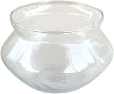 GIRISHA TRADERS Bowl Handi 4 inch for Two Layer Lucky Bamboo Plants for Home Office Decoration Plant Container Set(Glass)