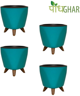 podhghar Lagos Pot Pack Of 4 Plant Container Set(Pack of 4, Plastic)