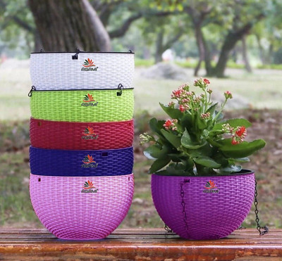 Funtastik Virajsanchi Hanging Pot Pack of 6 Plant Container Set(Pack of 6, Plastic)