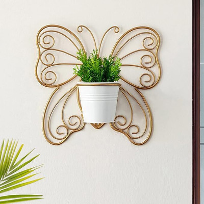 ICON CREATION 'Fish' Wall Planters for Living Room Balcony | Wall Hanging Planter Pot Stand Plant Container Set(Metal)