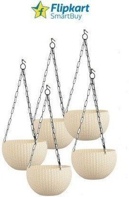 Funtastik Virajsanchi Hanging Pot Pack of 5 Plant Container Set(Pack of 5, Plastic)