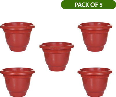 Besttrader Heavy Duty Plastic Planter 10 Inch Flower Pots for Home Pack of 5 Plant Container Set(Pack of 5, Plastic)
