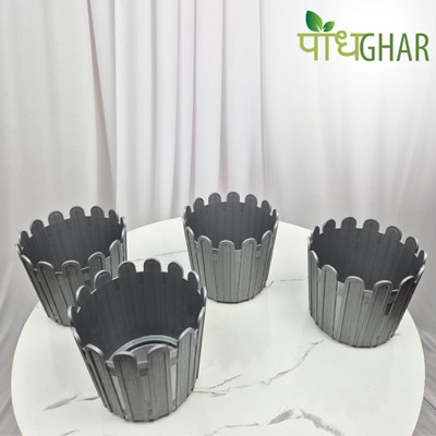 podhghar Tippy Pot Pack Of 4 Plant Container Set(Pack of 4, Plastic)
