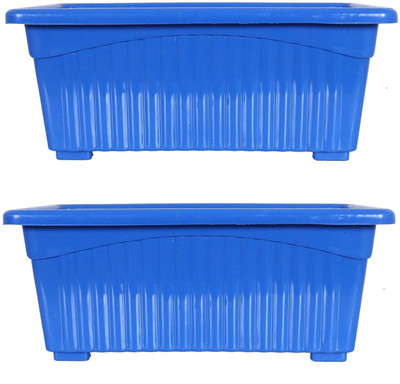 RR sah Rectangular Jupiter Plastic Window Pot Flower Planter for Home & Garden 14 Inch Plant Container Set(Pack of 2, Plastic)