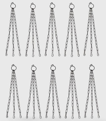 TFH 10 pcs Black Iron Chains for hanging pots flower pots Planters Plant Container Set(Pack of 10, Metal)