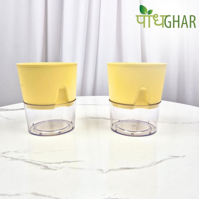 podhghar Self Watering Planters Plant Container Set(Pack of 2, Plastic)