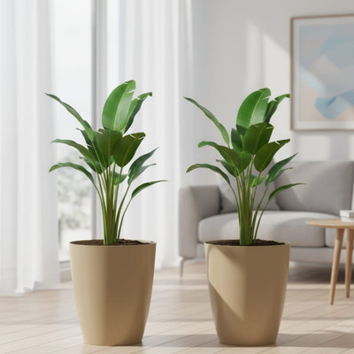 Muddstyles Plastic Tower Pot 14 inch Flower Pots for Home office Garden Balcony Plant Container Set(Pack of 2, Plastic)