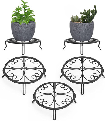 E C Creation Plant Stand Heart Shape Rustproof Durable Metal-Pack of 3 Plant Container Set(Pack of 3, Metal)