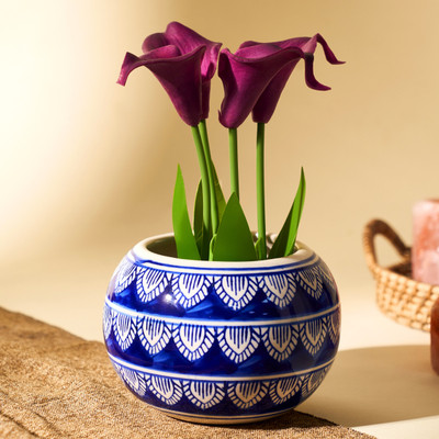 Saras Aajeevika Plant Container Ceramic Plant Container Set(Ceramic)