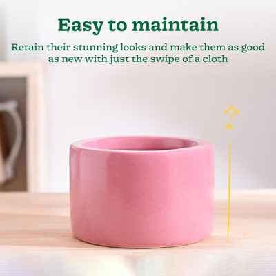 UGAOO Lilac Stories Bowl Ceramic Magenta Planter Plant Container Set(Ceramic)
