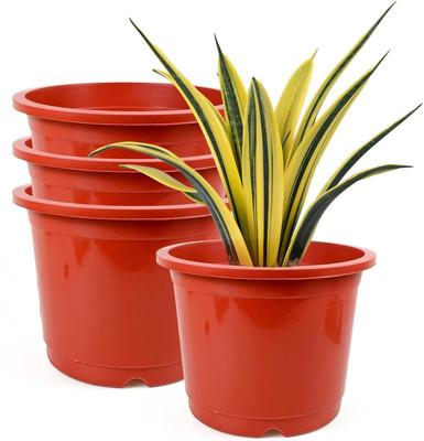 YK PLASTICS 13.5inch dia-NP-red/4pcs,Nursery Seedlings Pots, Garden Plant Pots Plant Container Set(Pack of 4, Plastic)